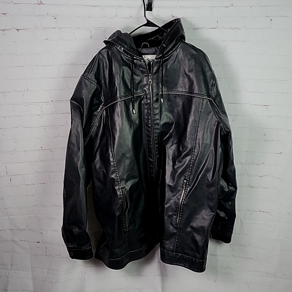 King Size 2XL Black Long Lined Coat